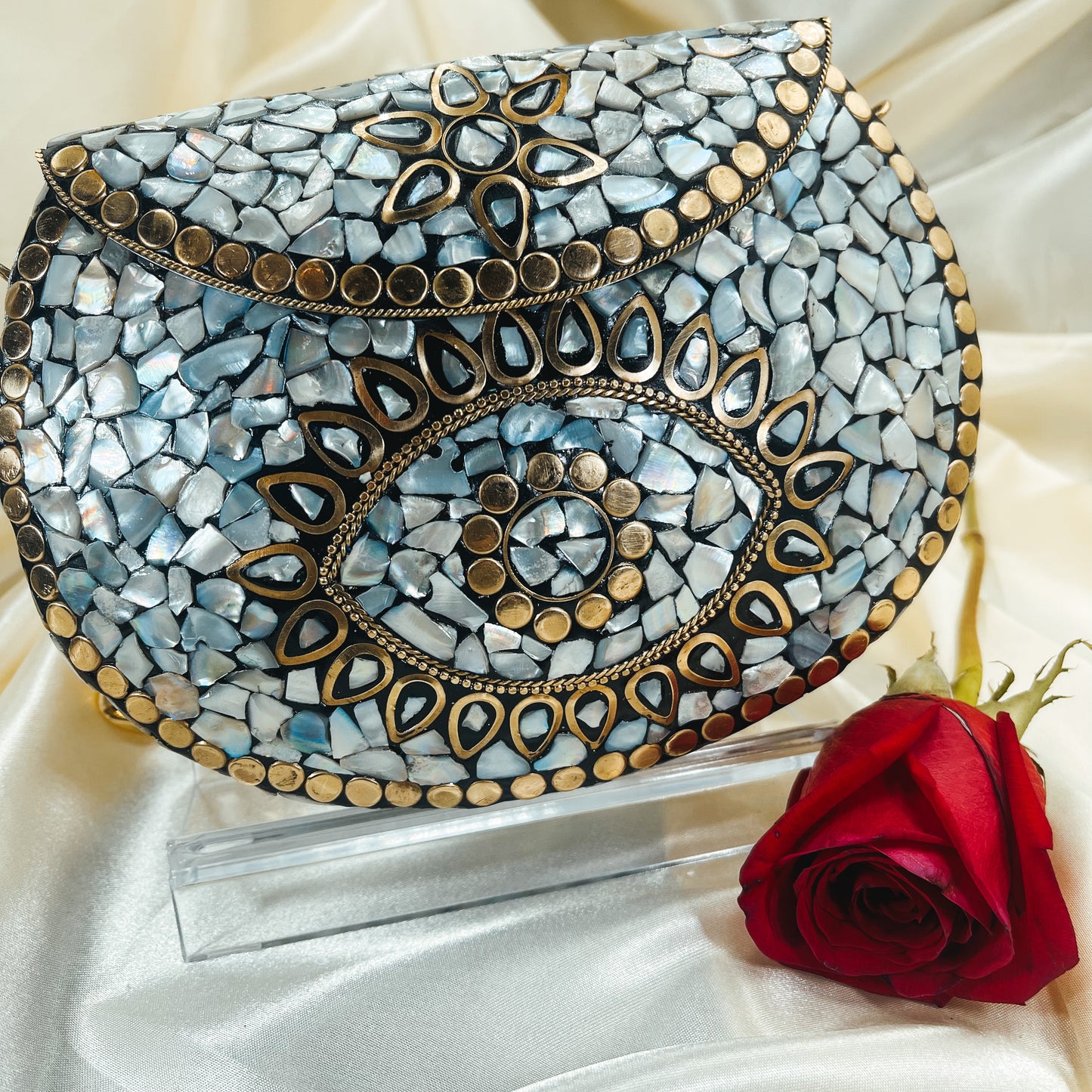 FIZA Mosaic Clutch (White)