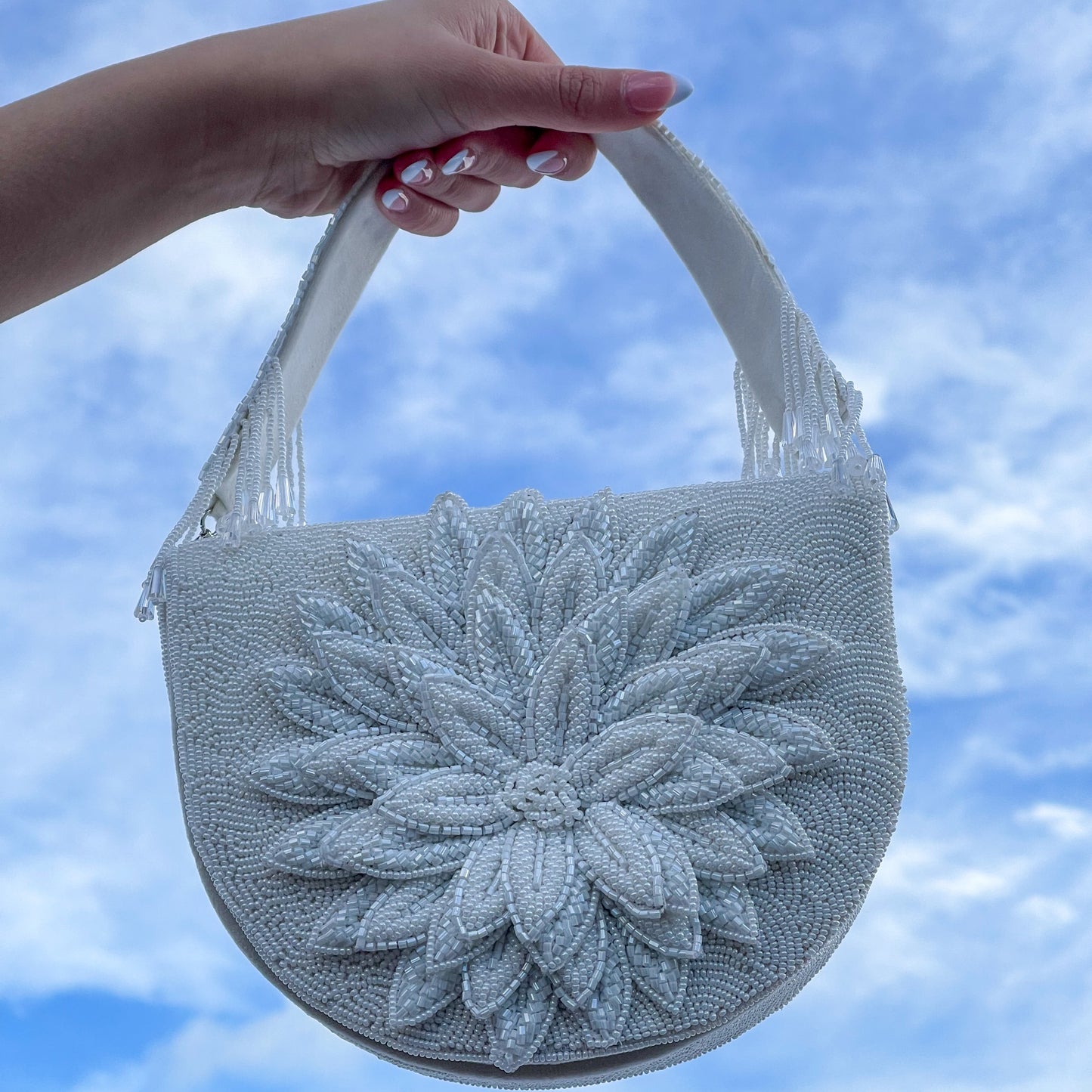 AMARA Beaded Bag (White)