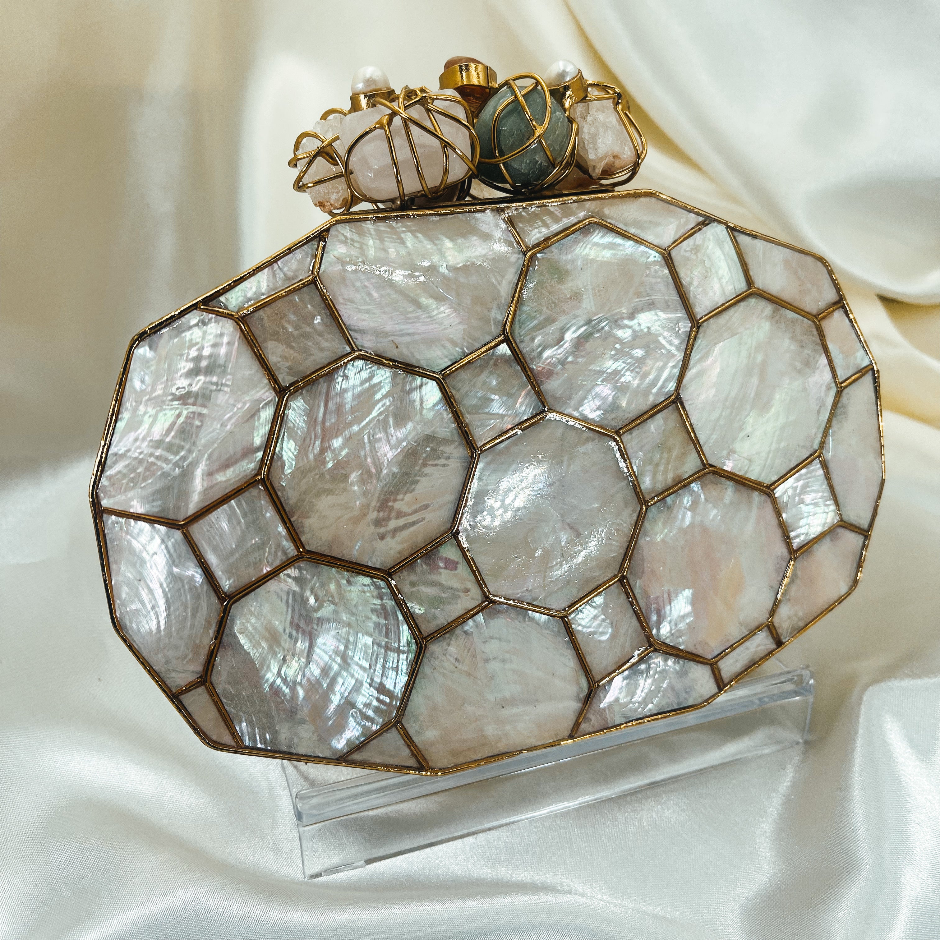 marjorie renner | Bags | Marjorie Renner Mother Of Pearl Clutch Butterfly  Jeweled Purse | Poshmark