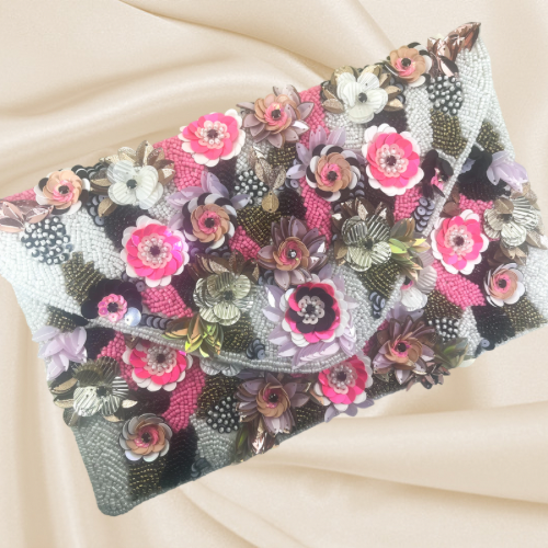 FLORAL Clutch (White)