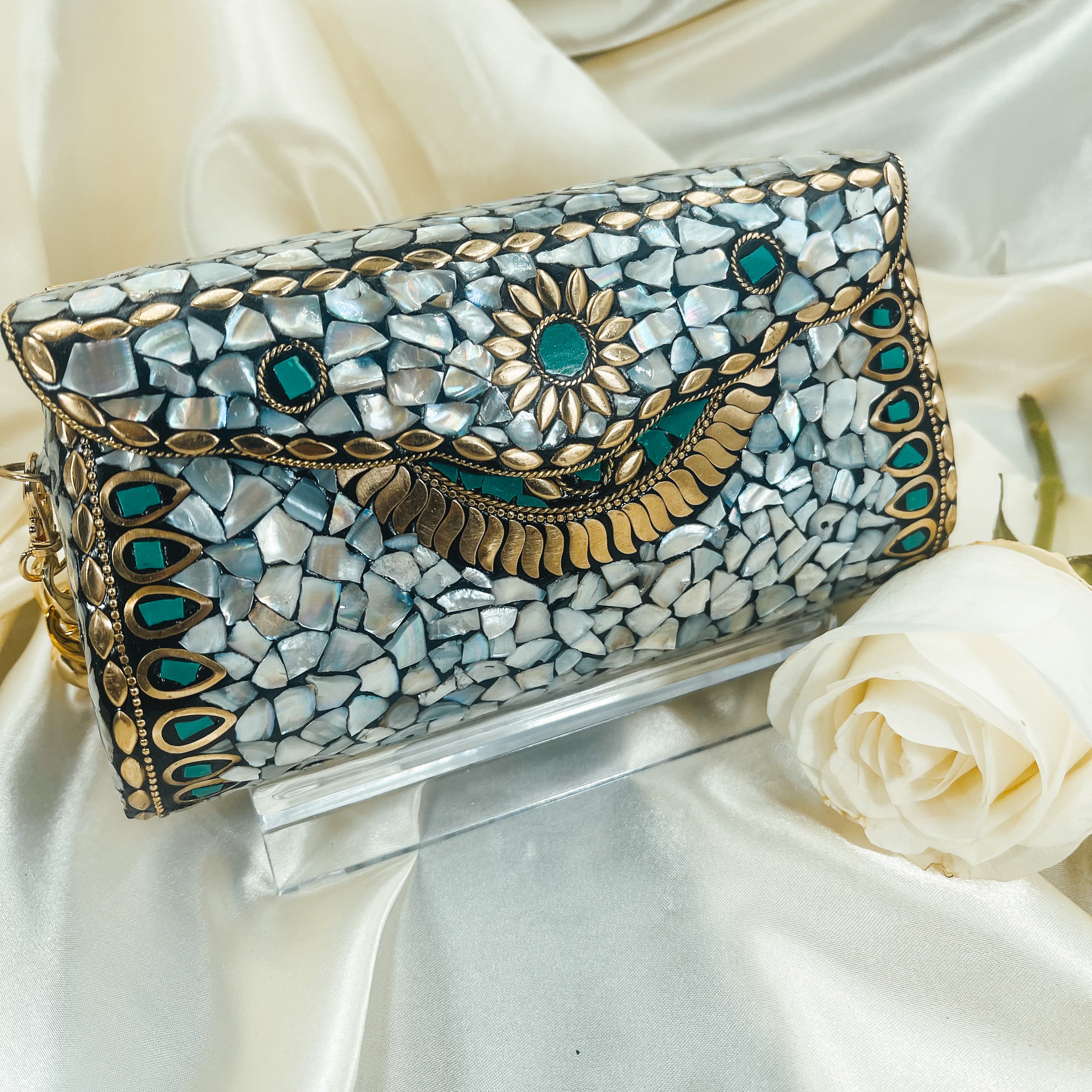 Mosaic clutch bag on sale